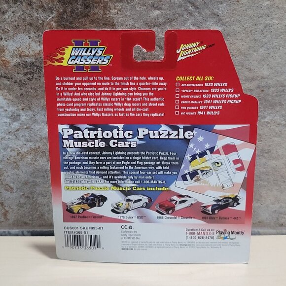 Johnny Lightning Willys Gassers II 1933 Speedy White Lightning Chase Blue 2002 - Picture 3 of 11